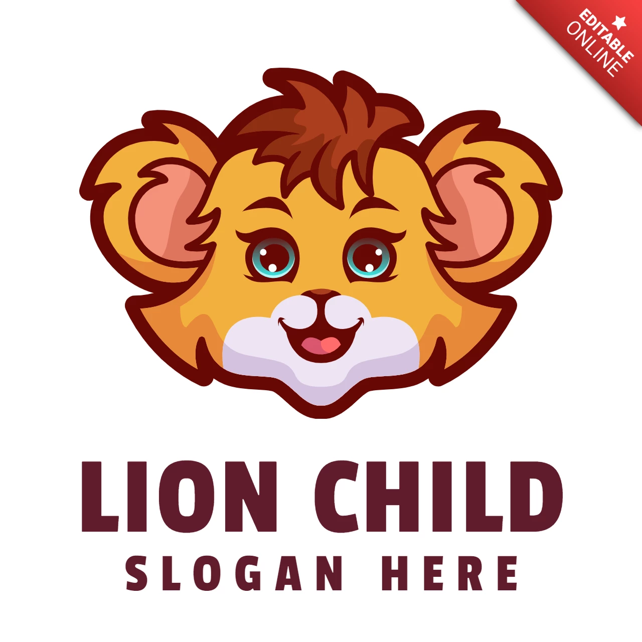 Lion Cub Logo Design Template