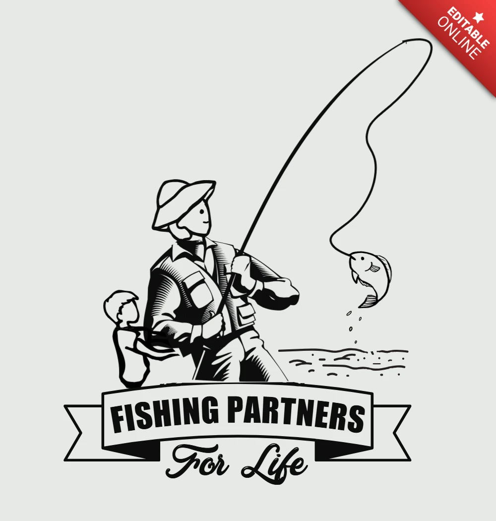 Plantilla de diseño de camiseta Fishing partners for life
