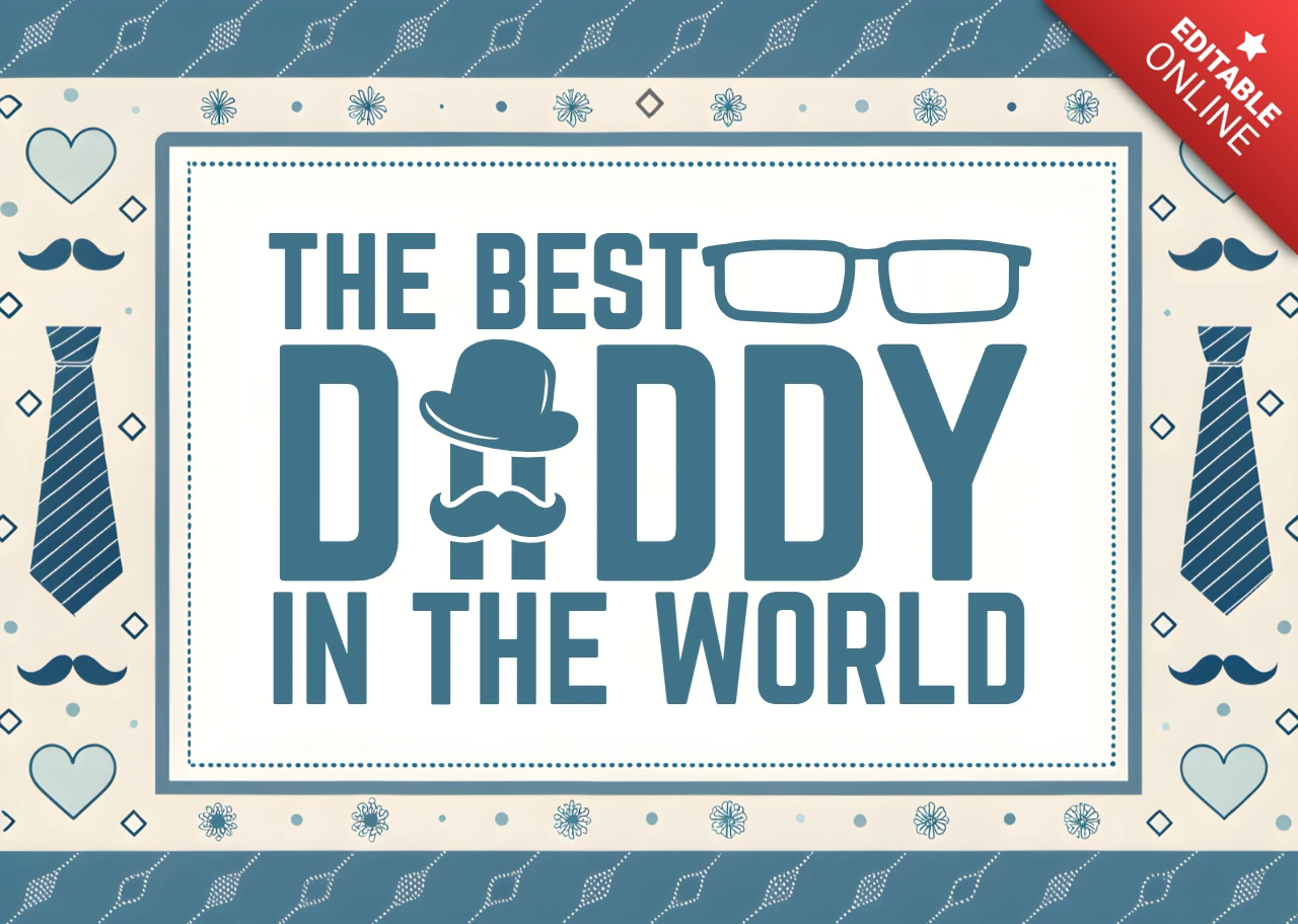 Vintage-Inspired Father's Day Design Template: The Best Daddy in the World