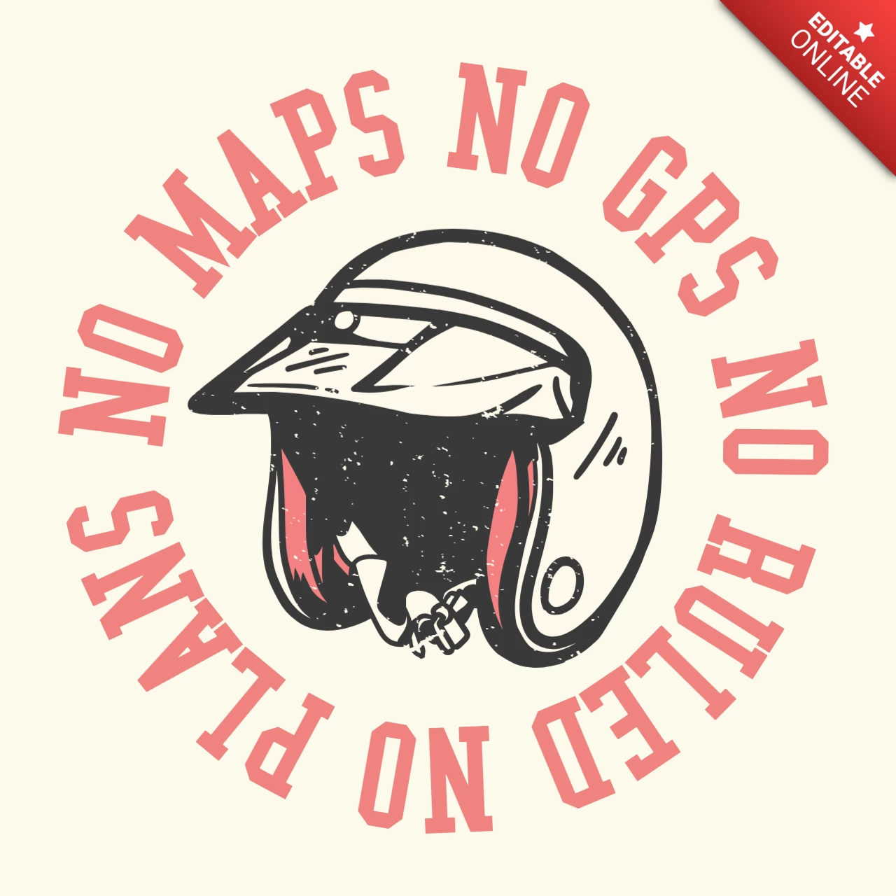 Motorradhelm Vintage T-Shirt Design-Vorlage