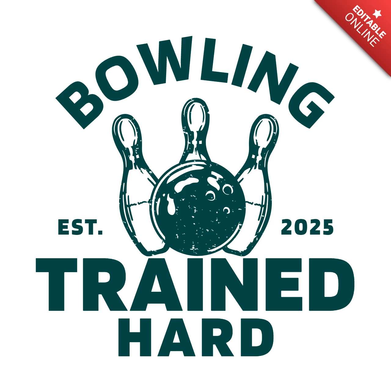 Vintage Bowling Logo Design Template