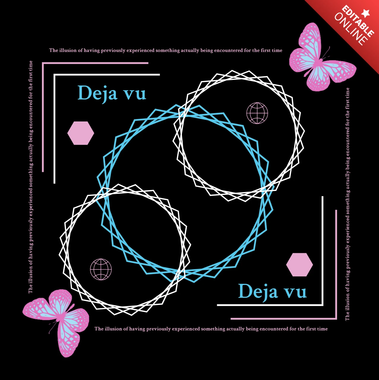 Design del farfalla Deja vu per manifesti e stampe artistiche