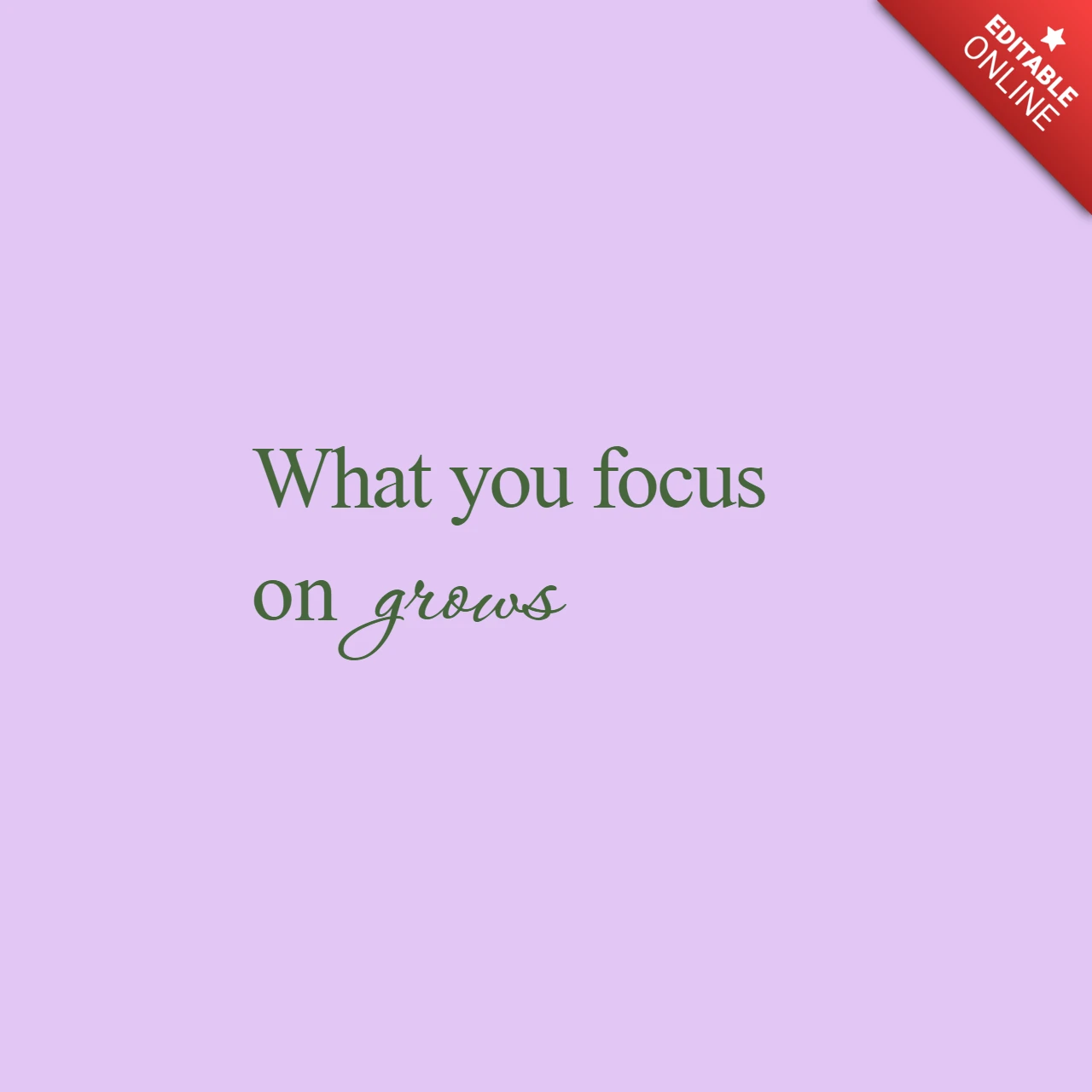 Focus op groei minimalistisch instagram post ontwerpsjabloon