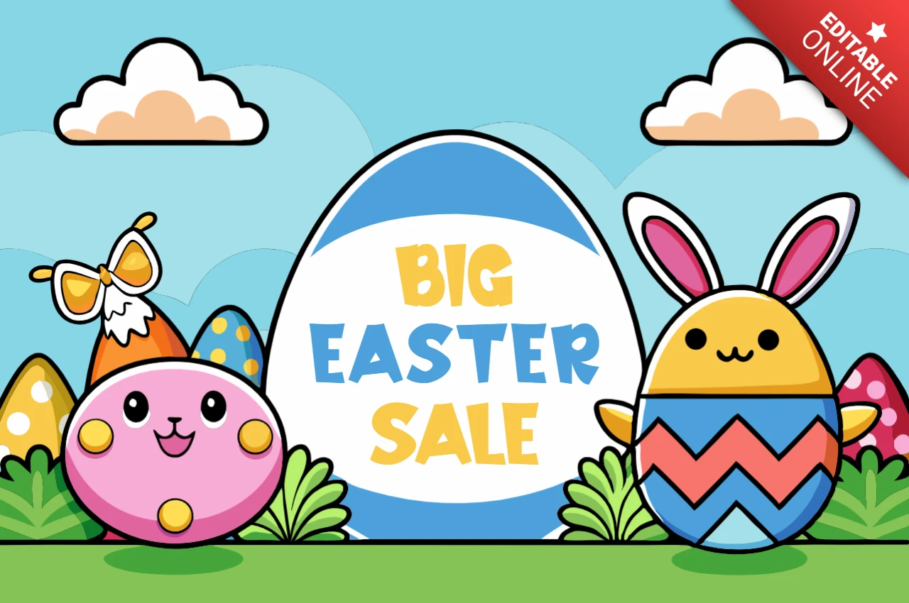 Playful Easter Sale Design Template for Festive Promotions