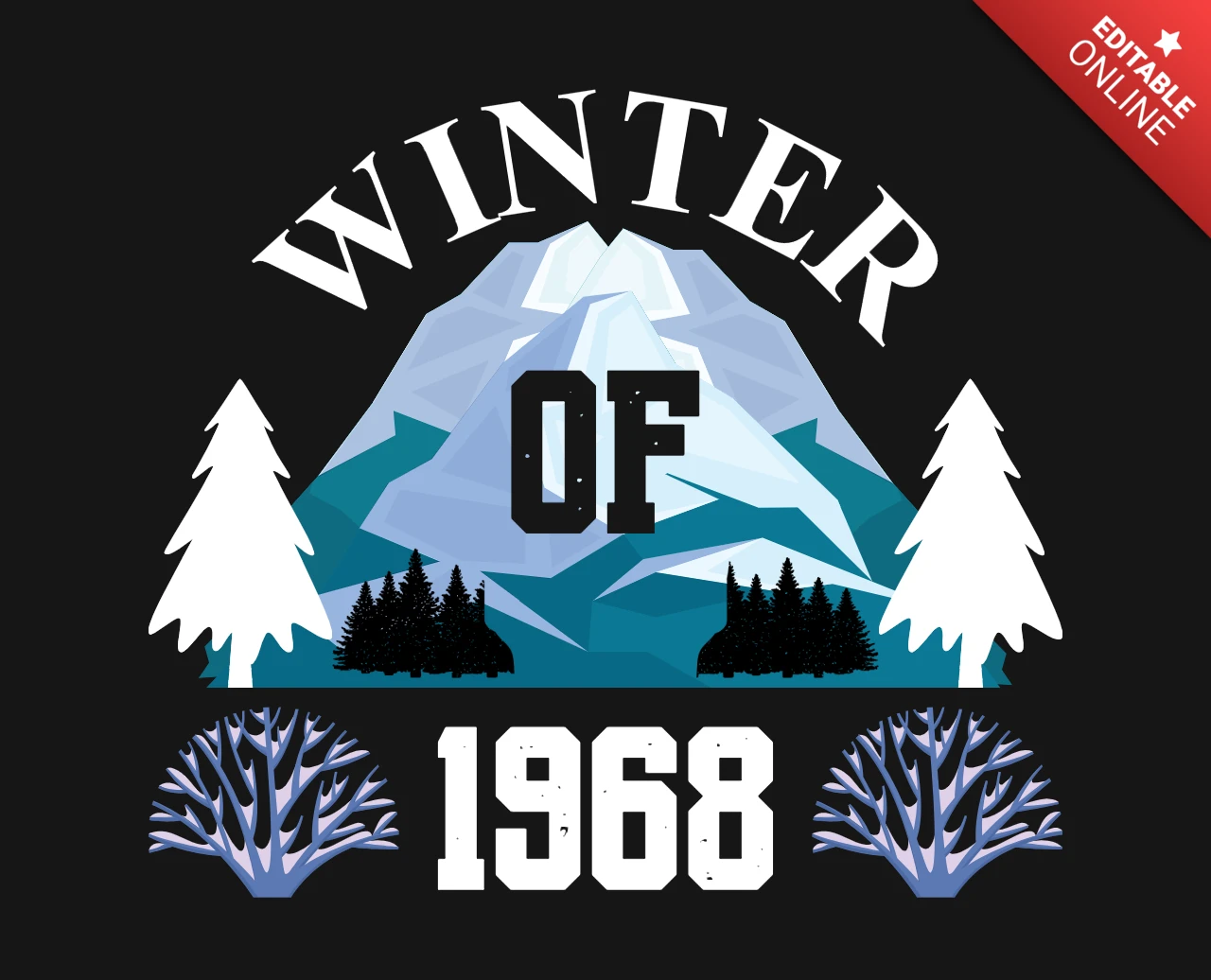 Winter von 1968 t-shirt design vorlage