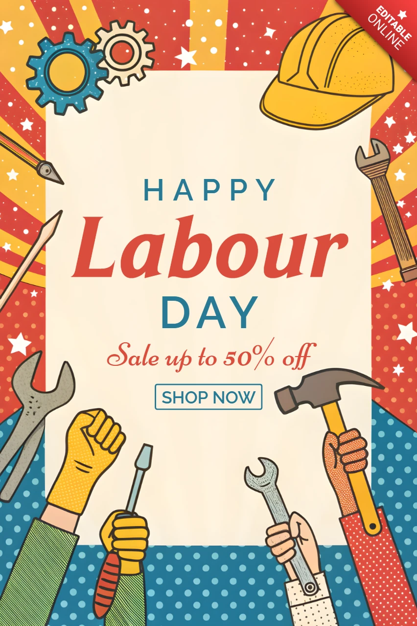 Vintage Labor Day Sale Design Template for Promotions