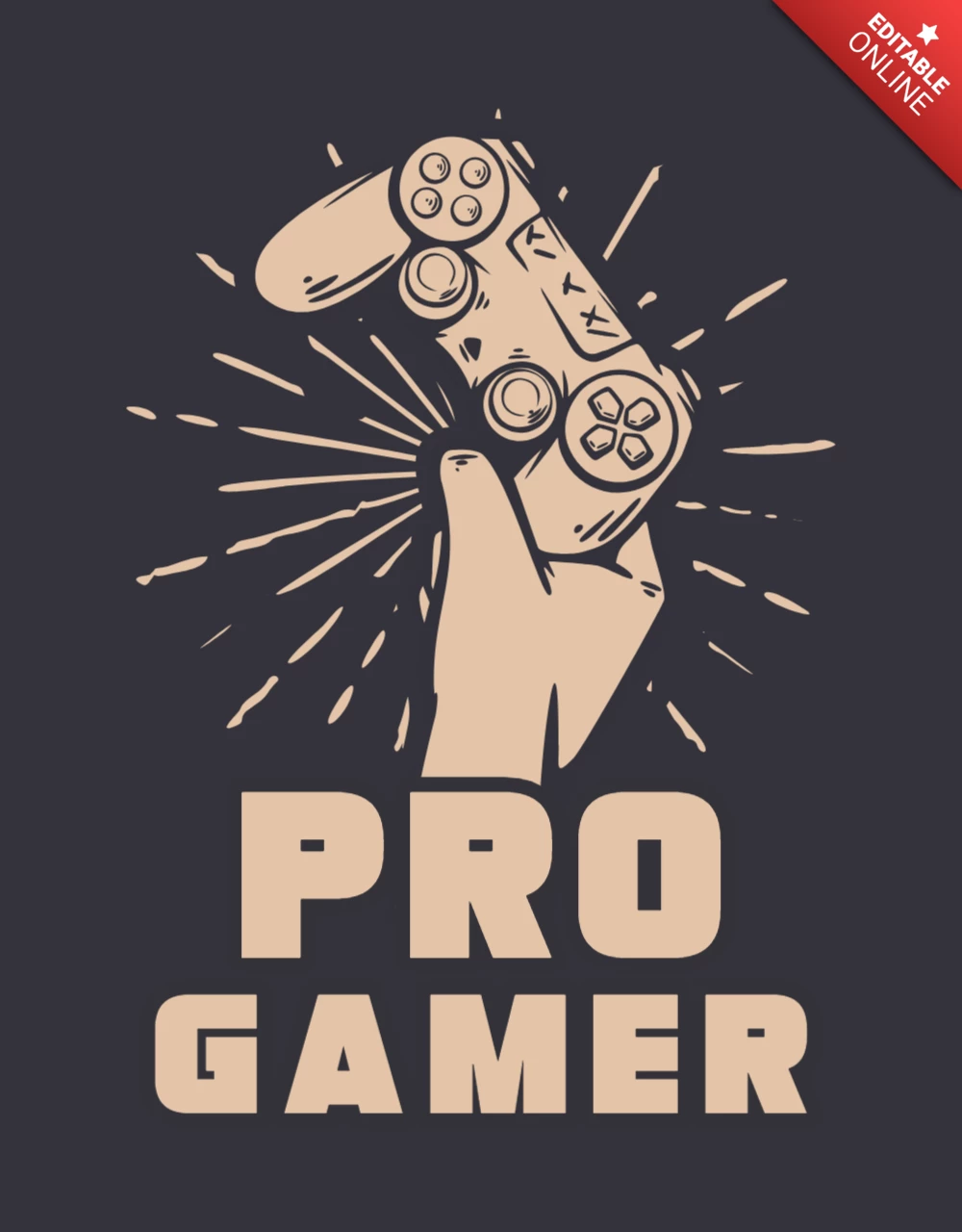 Mano che regge il modello di design della maglietta vintage del game pad