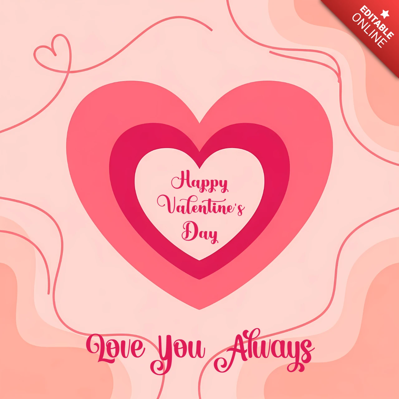 Herzdesign-Vorlage für Valentinstag-Grußkarten