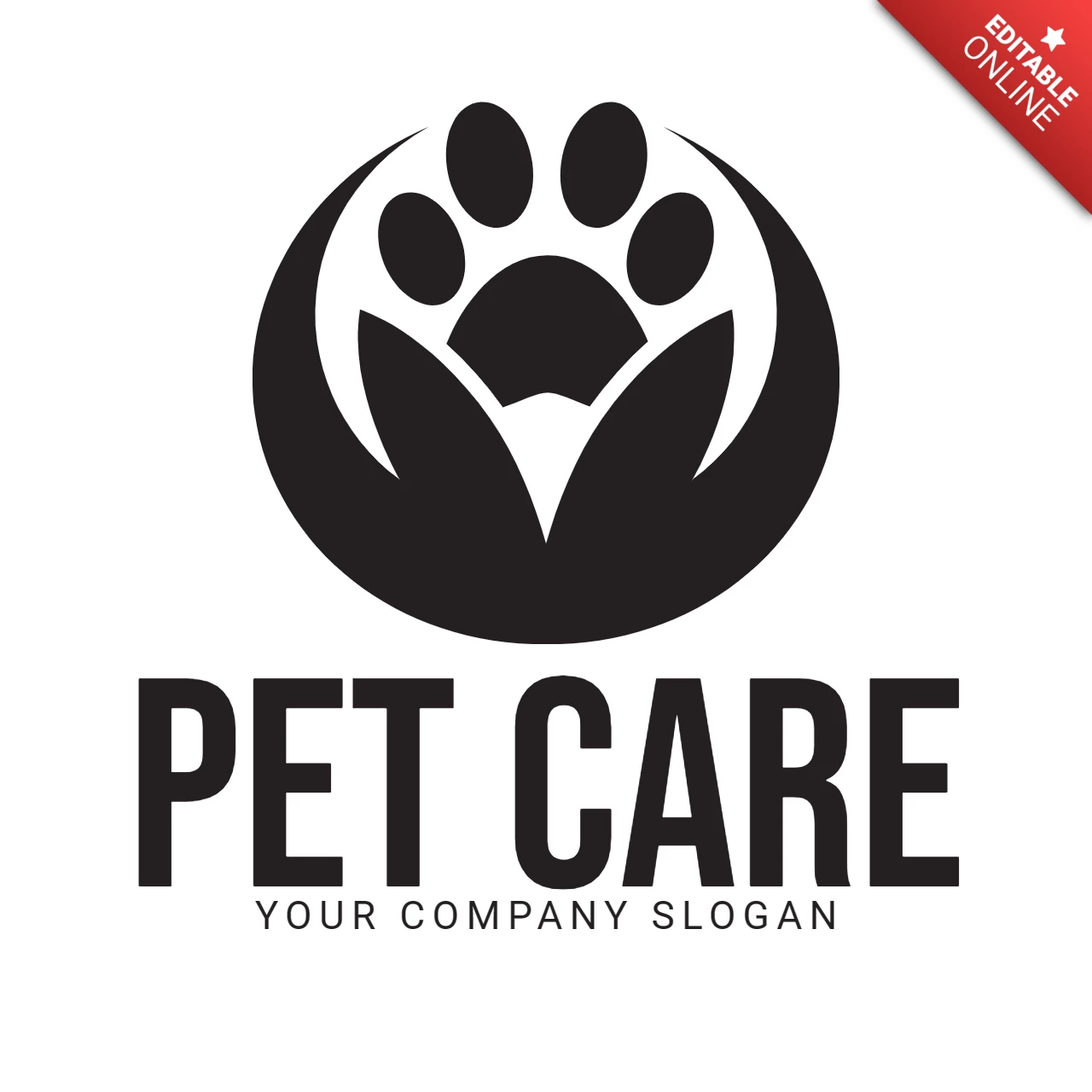 Modèle de logo pour les soins aux animaux de compagnie