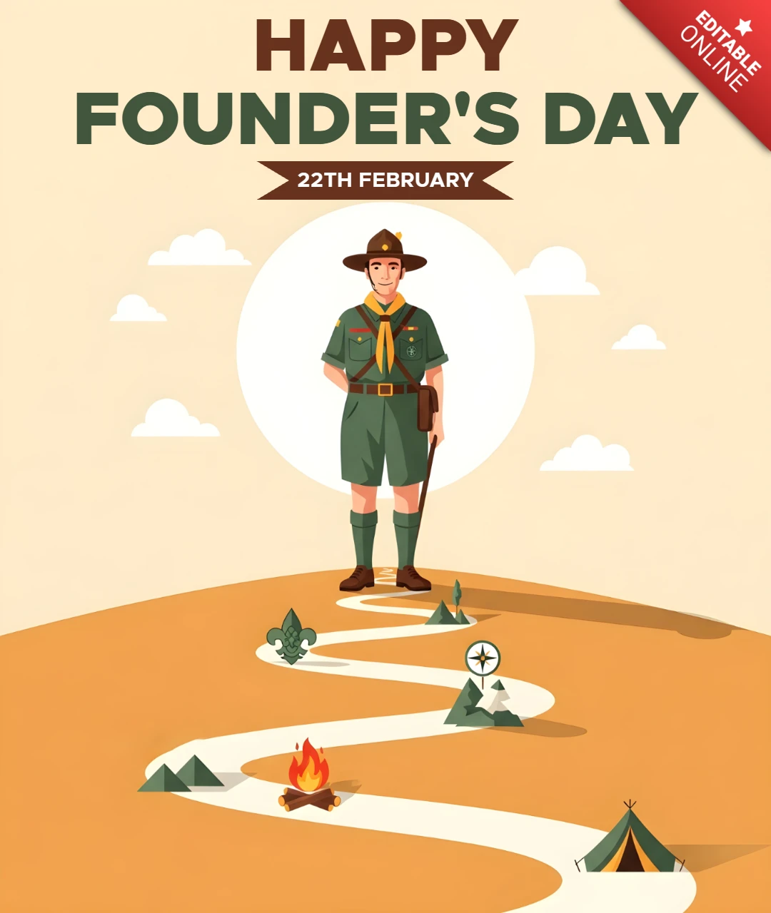 Scout Themed Founder’s Day Celebration Template Design for Posters