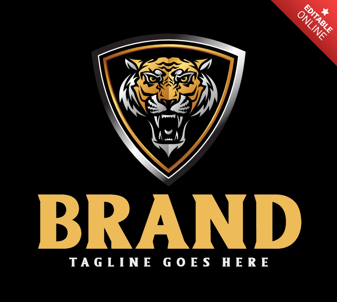 Gold Tiger Logo Design Template
