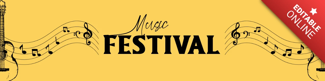 Geel vector festival banner ontwerpsjabloon