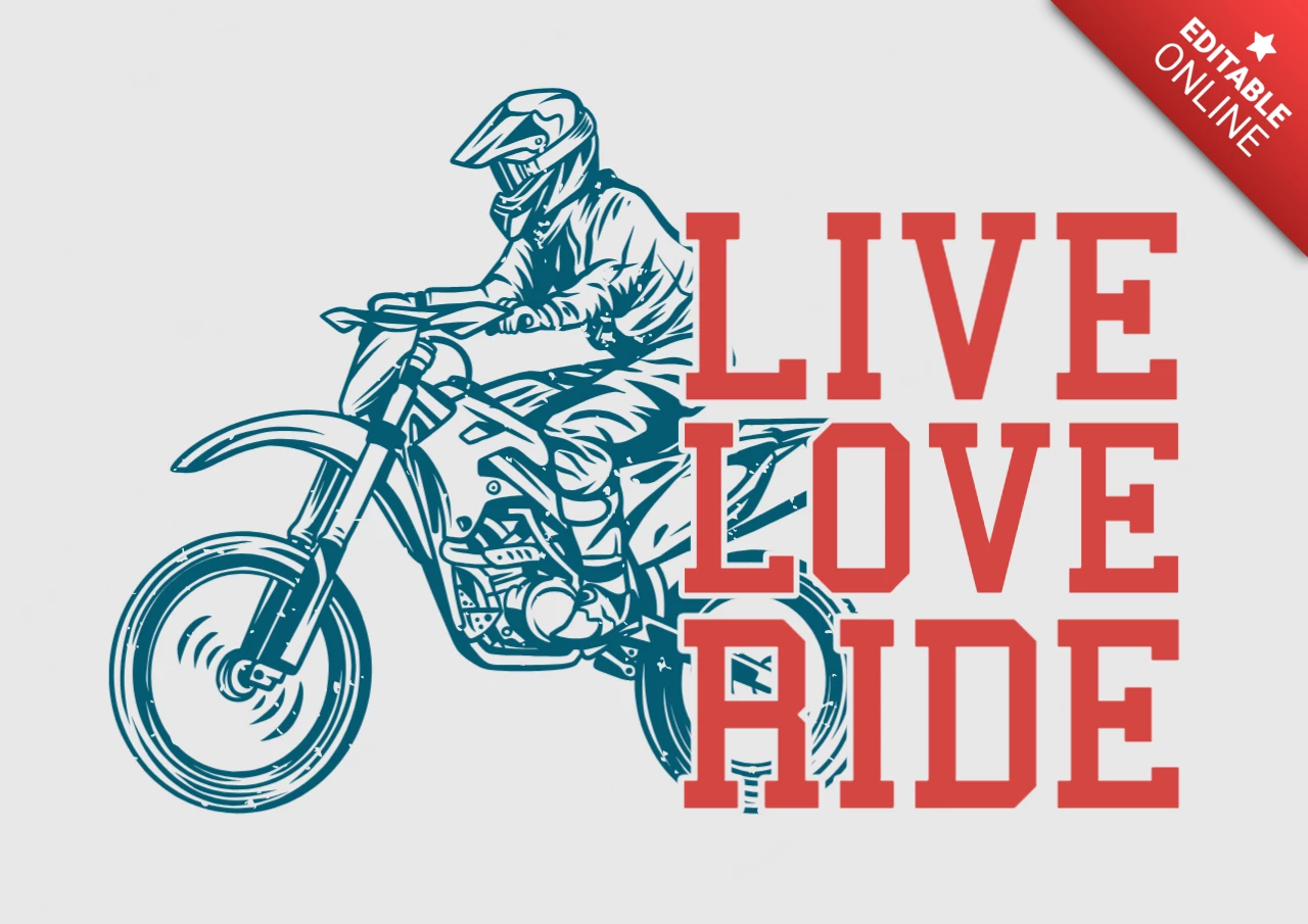 Rider Riding Motocross Vintage T-shirt Design Template