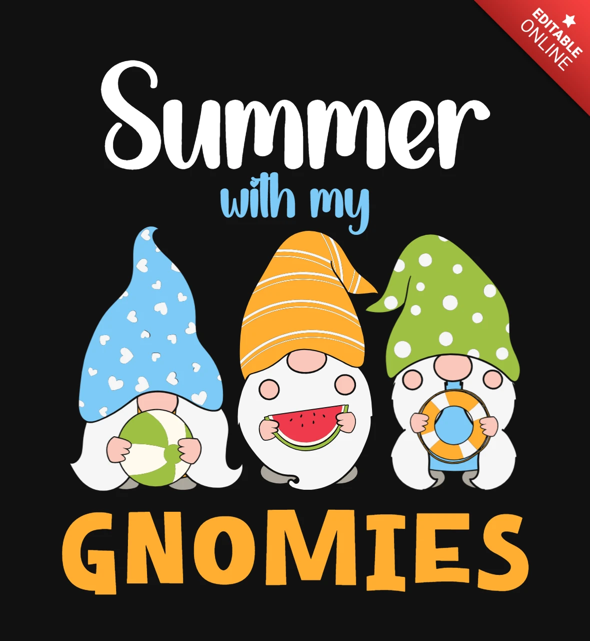 L'été avec mes gnomes - modèle de t-shirt