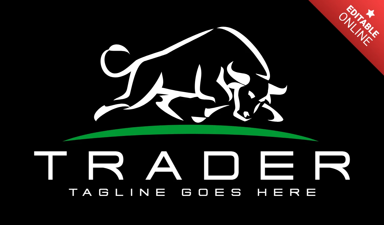 Trader Bull Logo Design Template