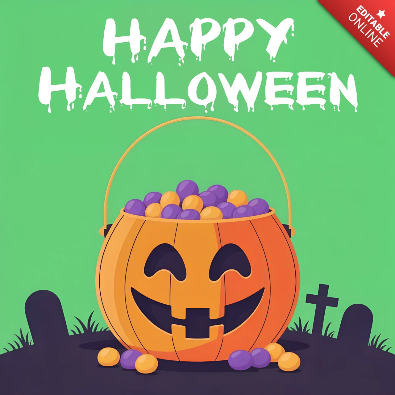 Frohes Halloween Kürbisdesign-Vorlage für festliche Flyer