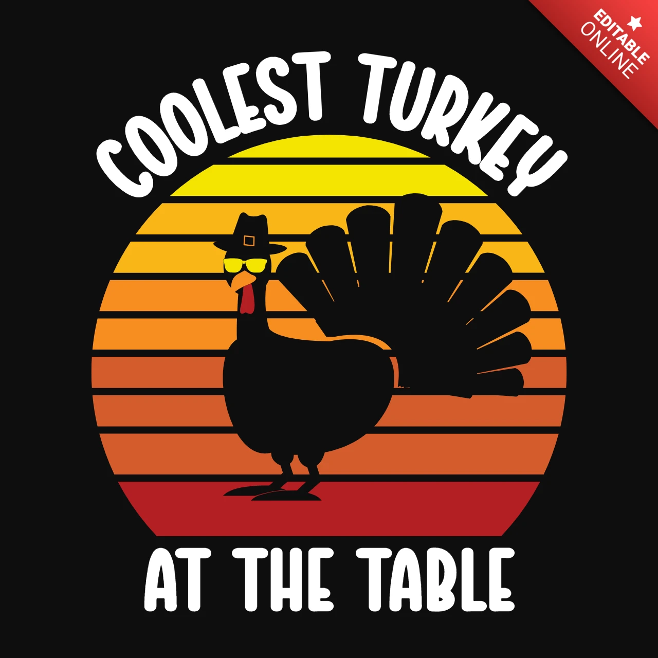 Thanksgiving coolste truthahn am tisch t-shirt vorlage