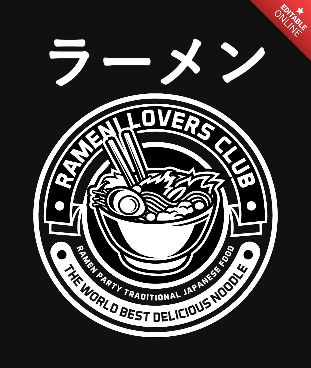 Ramen Party T-Shirt Design Template