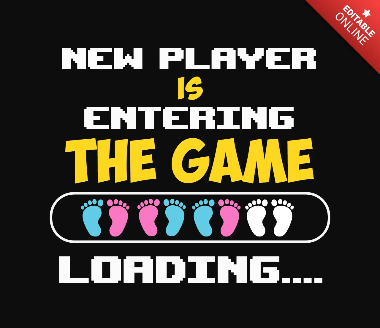 Gamer Pregnancy Announcement T-Shirt Template