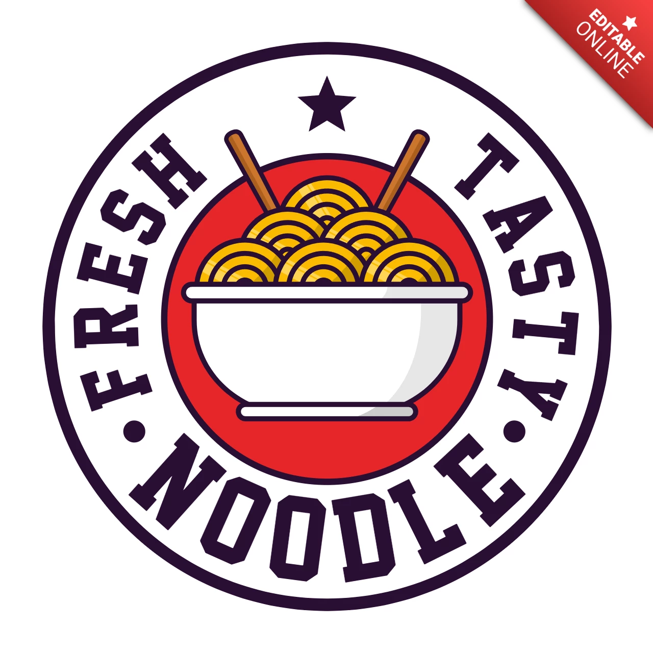 Modèle de logo pour les nouilles fraîches