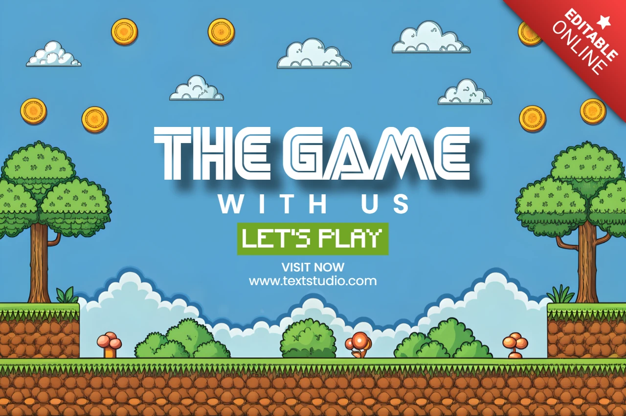 Template de evento de jogos no estilo Sonic com design de pixel art retrô