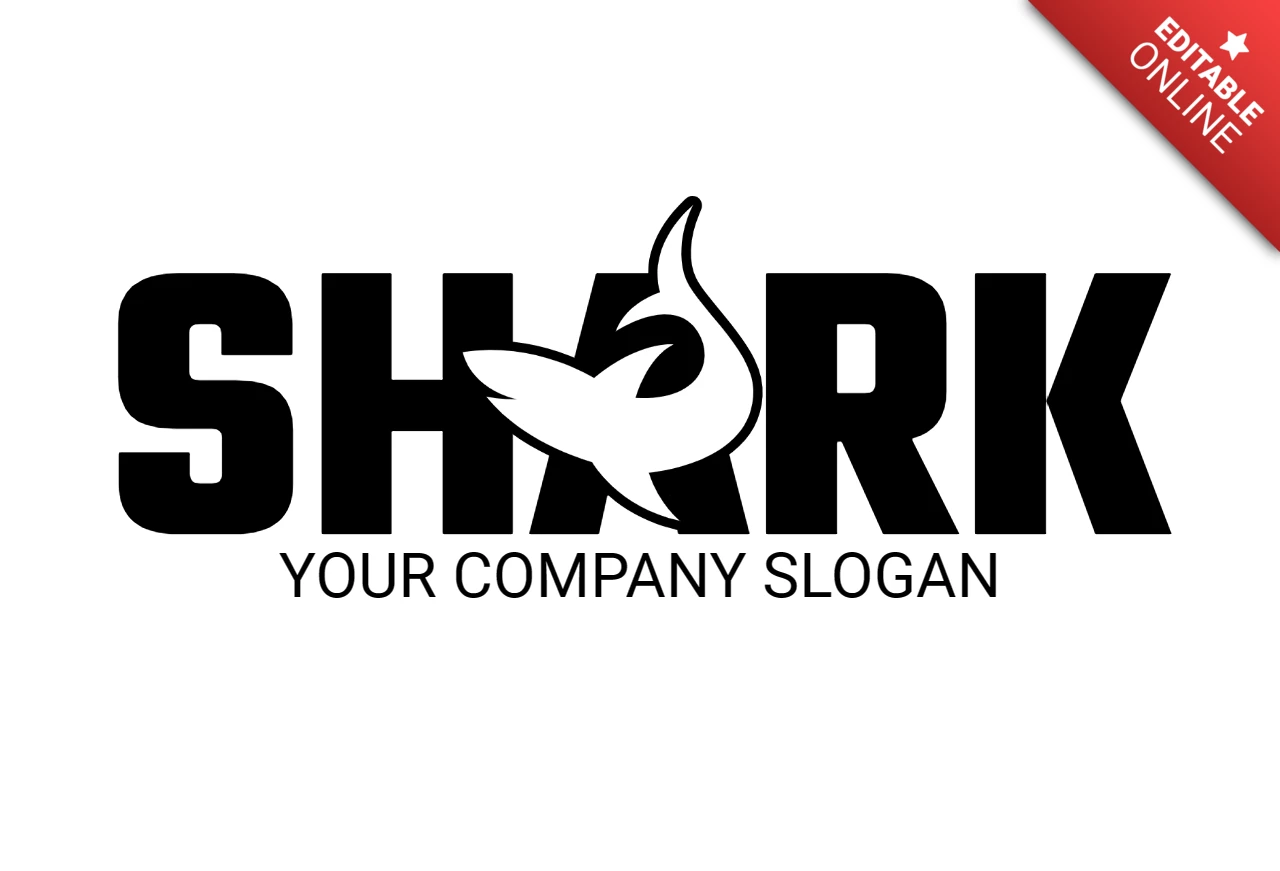 Shark Fish Logo Design Template