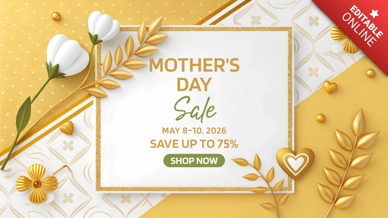 Elegant Mother's Day Sale Template Design with Floral Accents