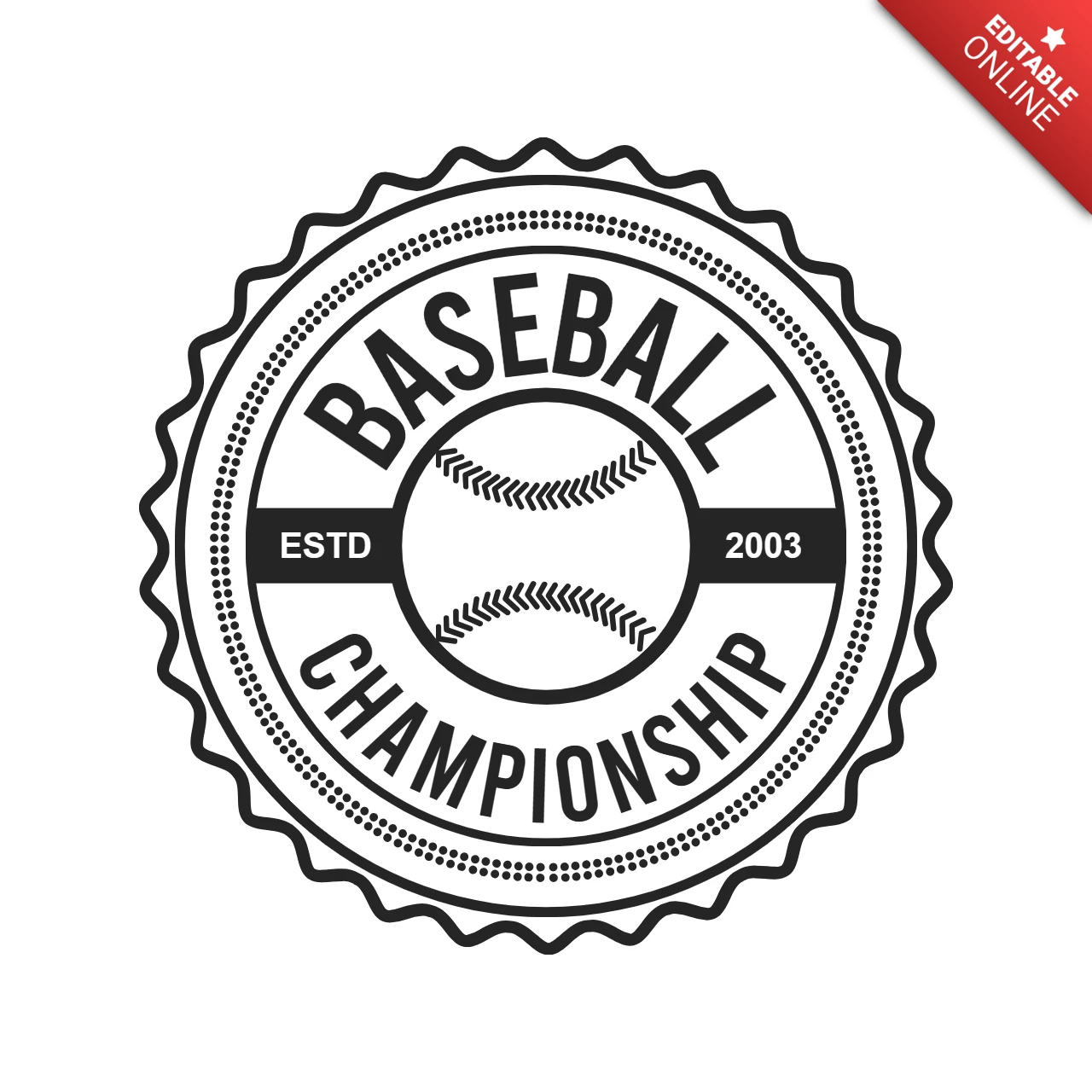 Baseball Tournament Championship Sports Logo Design Template