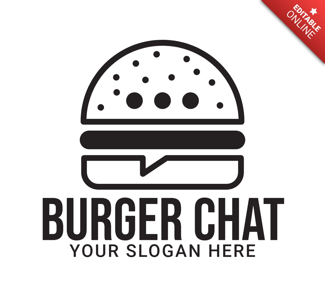 Fast-Food-Burger-Chat-App-Logo-Design-Vorlage