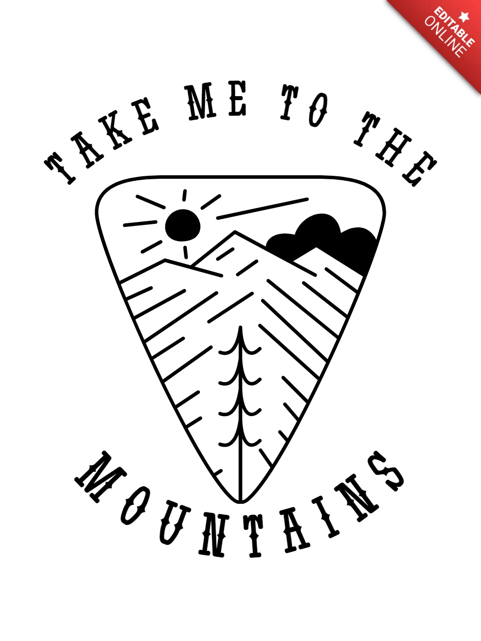 Take me to the mountains silhouette t-shirt template design