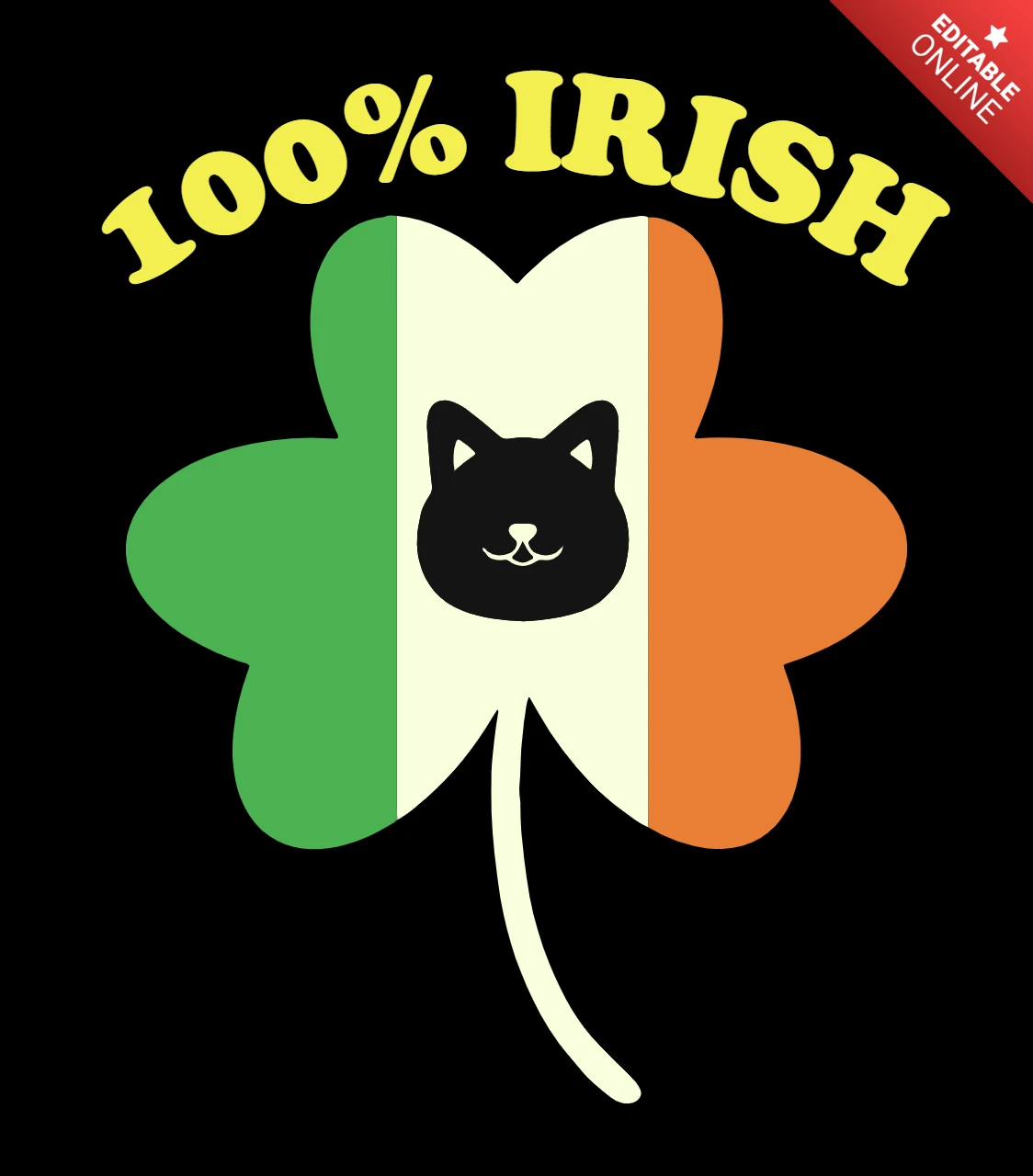 Chat dans un modèle de trèfle pour vêtements de la Saint-Patrick