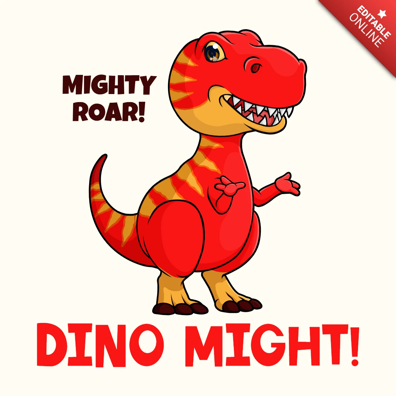 Dynamite dino! editierbare Designvorlage für Kinderkunst und Basteln