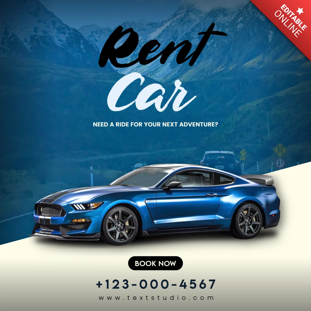Affordable Car Rental Services Advertisement Template Design