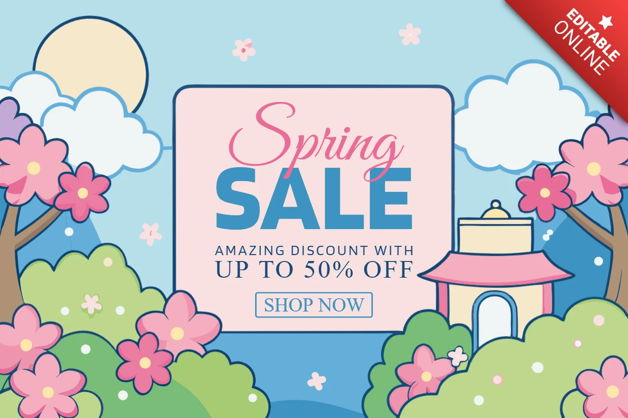 Modèle de conception pour les soldes de printemps : promotion florale colorée avec réductions
