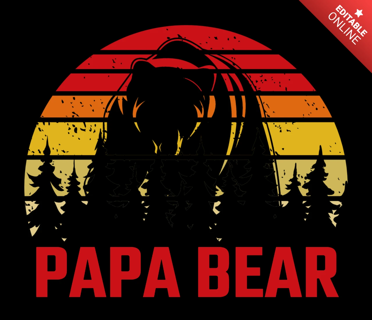Papa bear vintage design dla szablonu merchandisingowego na dzień ojca