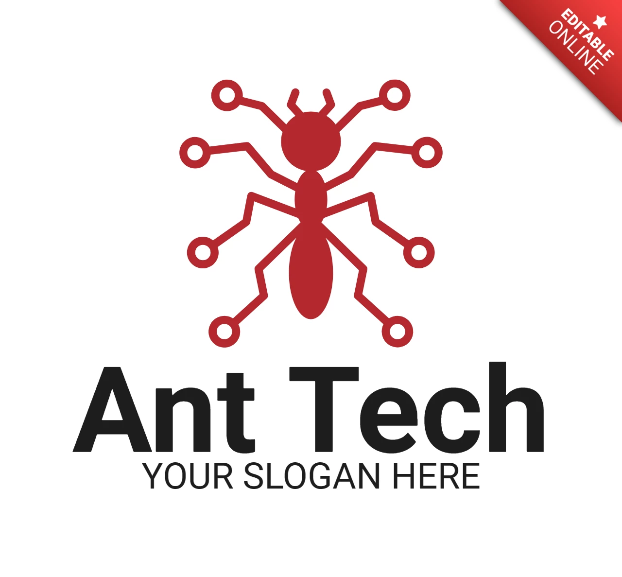 Modelo de design de logotipo da Ant tech