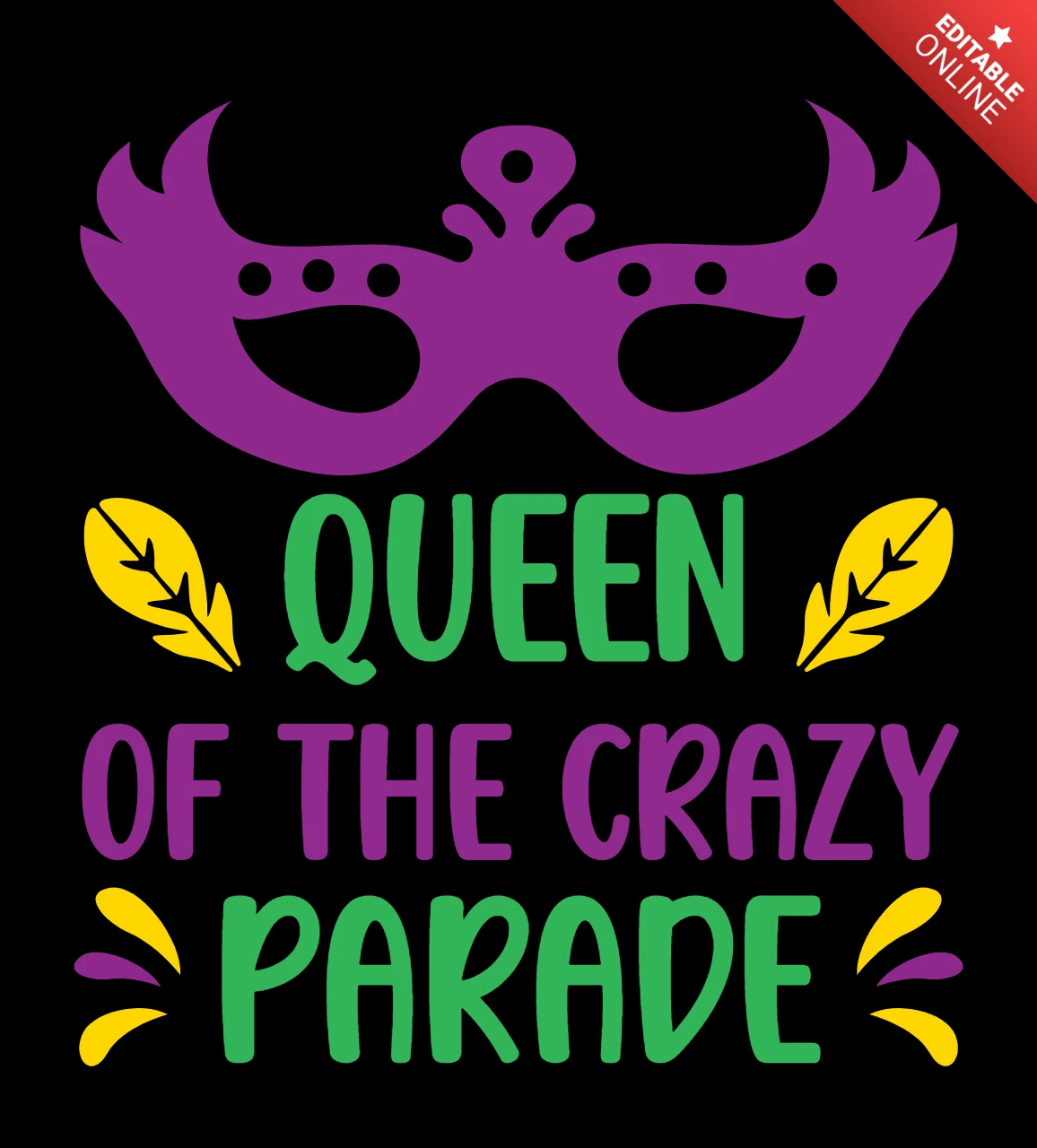 Vibrant Carnival Queen Design Template for Festive Celebrations