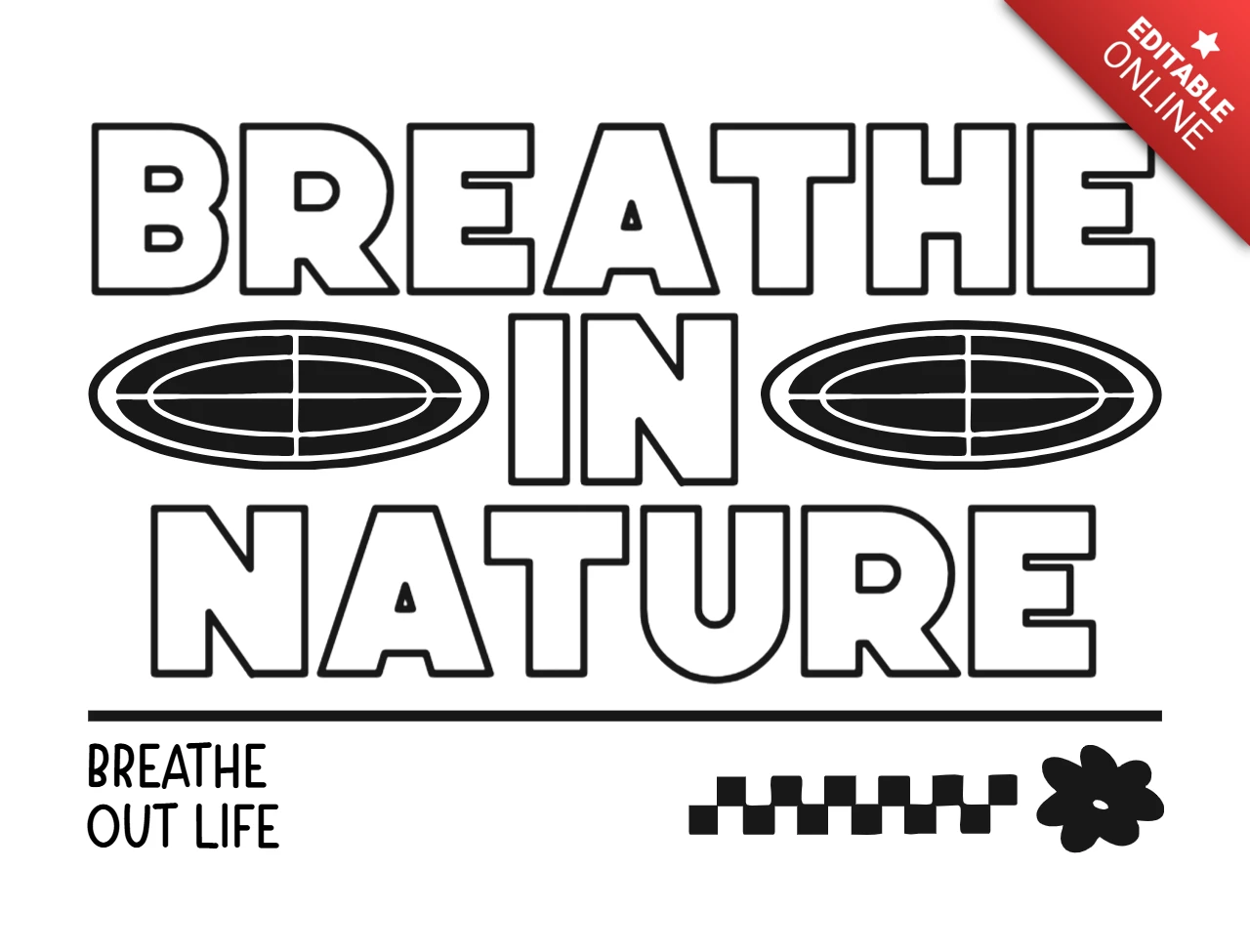 Respire a natureza, expire vida, citação minimalista ecológica com modelo de design de camiseta simbólica.