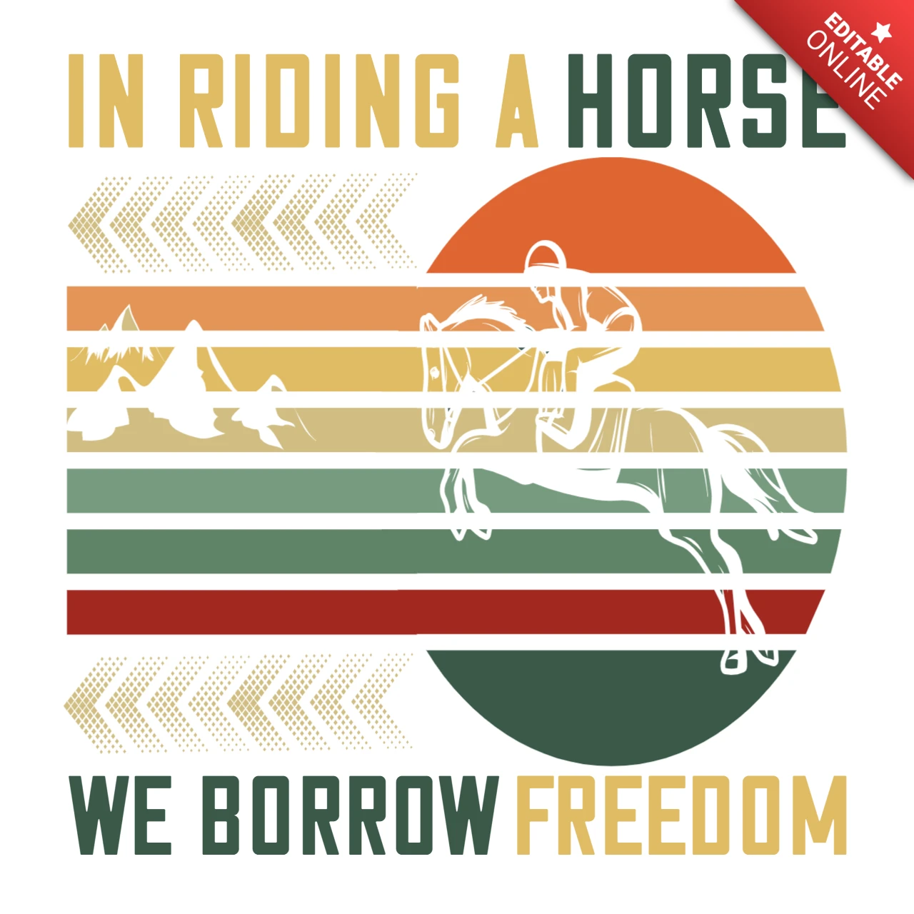 Vintage-Inspired Equestrian Quote Design Template