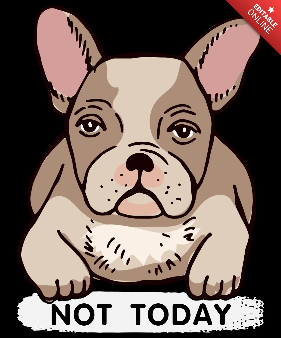 遊び心あふれる犬のイラスト・マーチャンダイズ：手描き風「今日じゃない