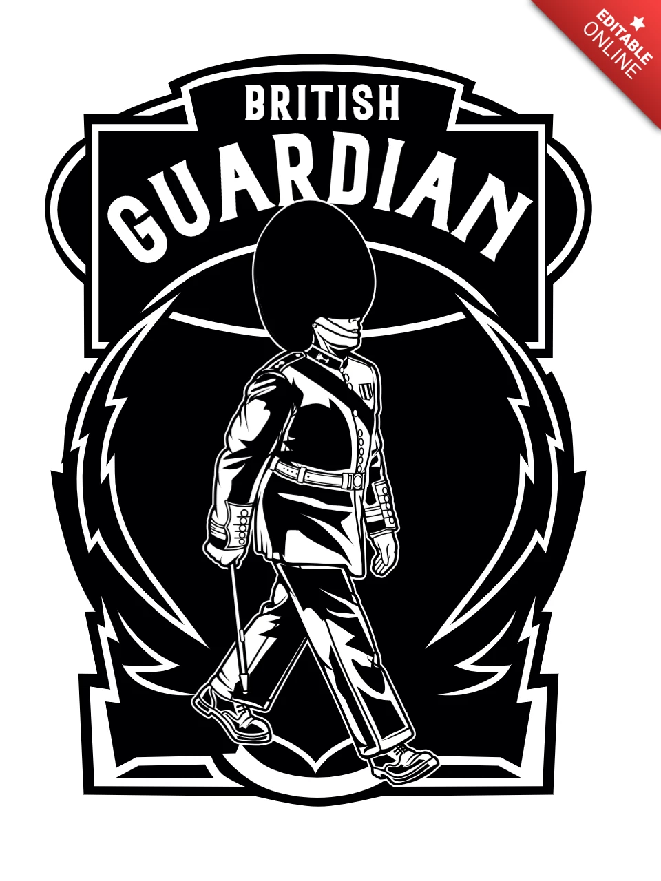 British Guardian T-Shirt Design Template
