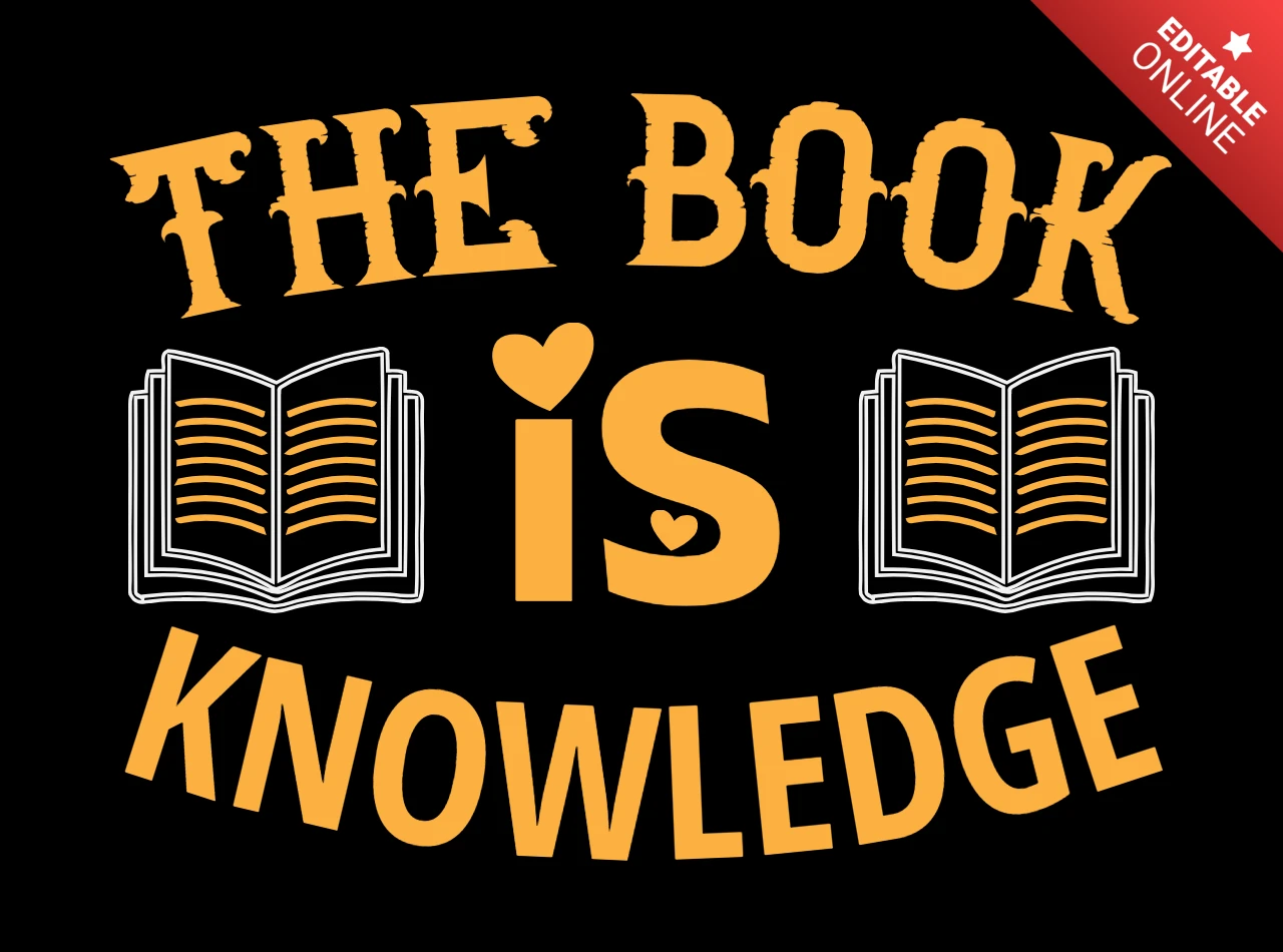 The Book Is Knowledge T-shirt Design Template