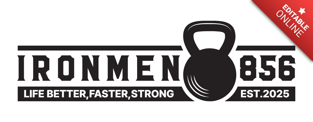 Iron Men Strong Fitness Center Logo Design Template