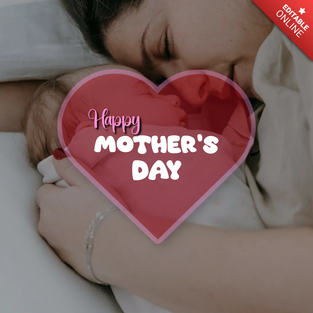 Red Happy Mother's Day Simple Instagram Post Template