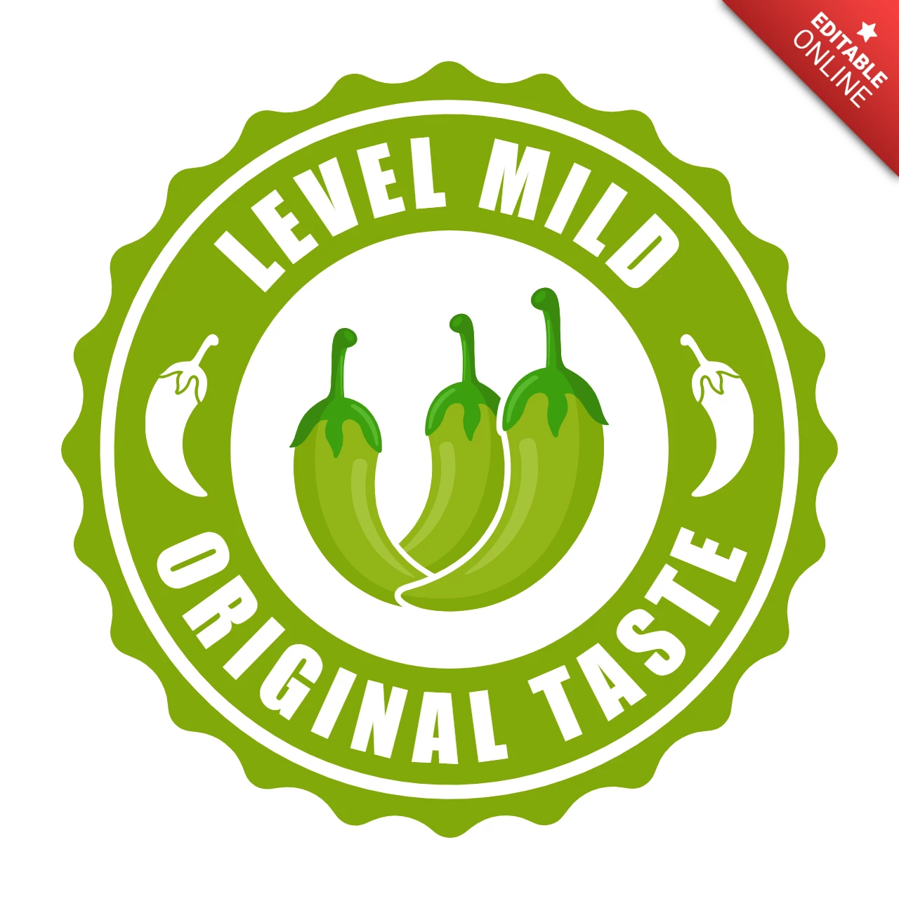 Jalapeno chili hafif seviye logo tasarım şablonu