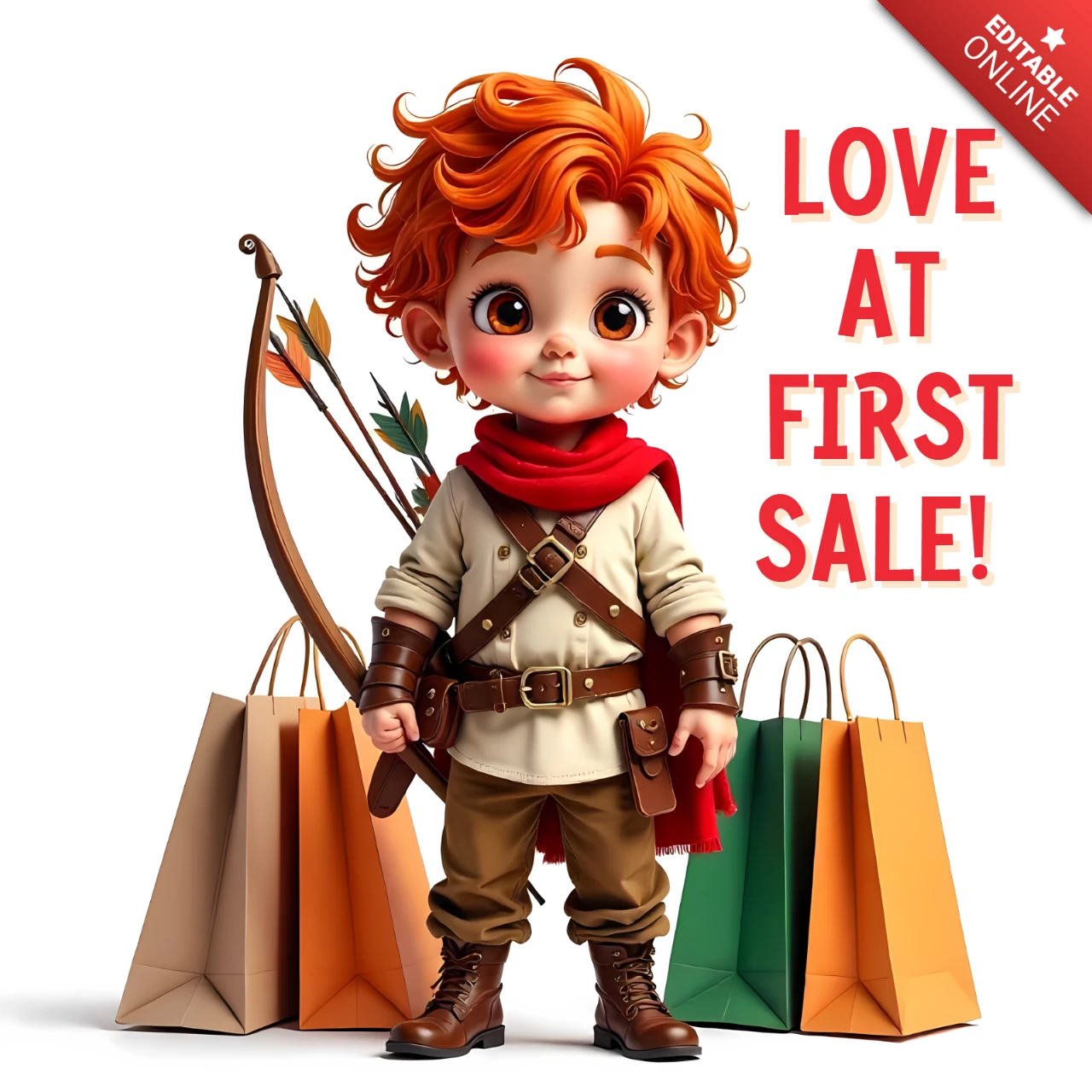 Editierbare Liebe auf den ersten Blick Designvorlage für Kinderpromotions