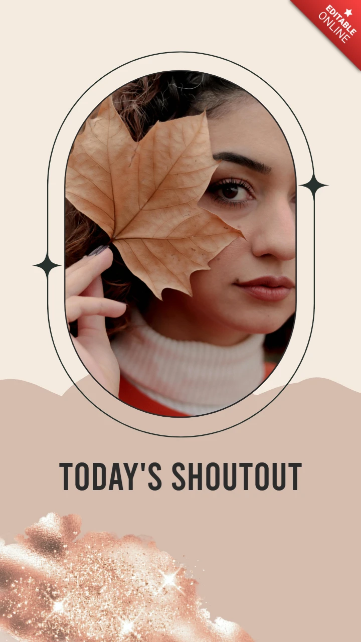 Person Holding Large Leaf Instagram Story Post Design Template