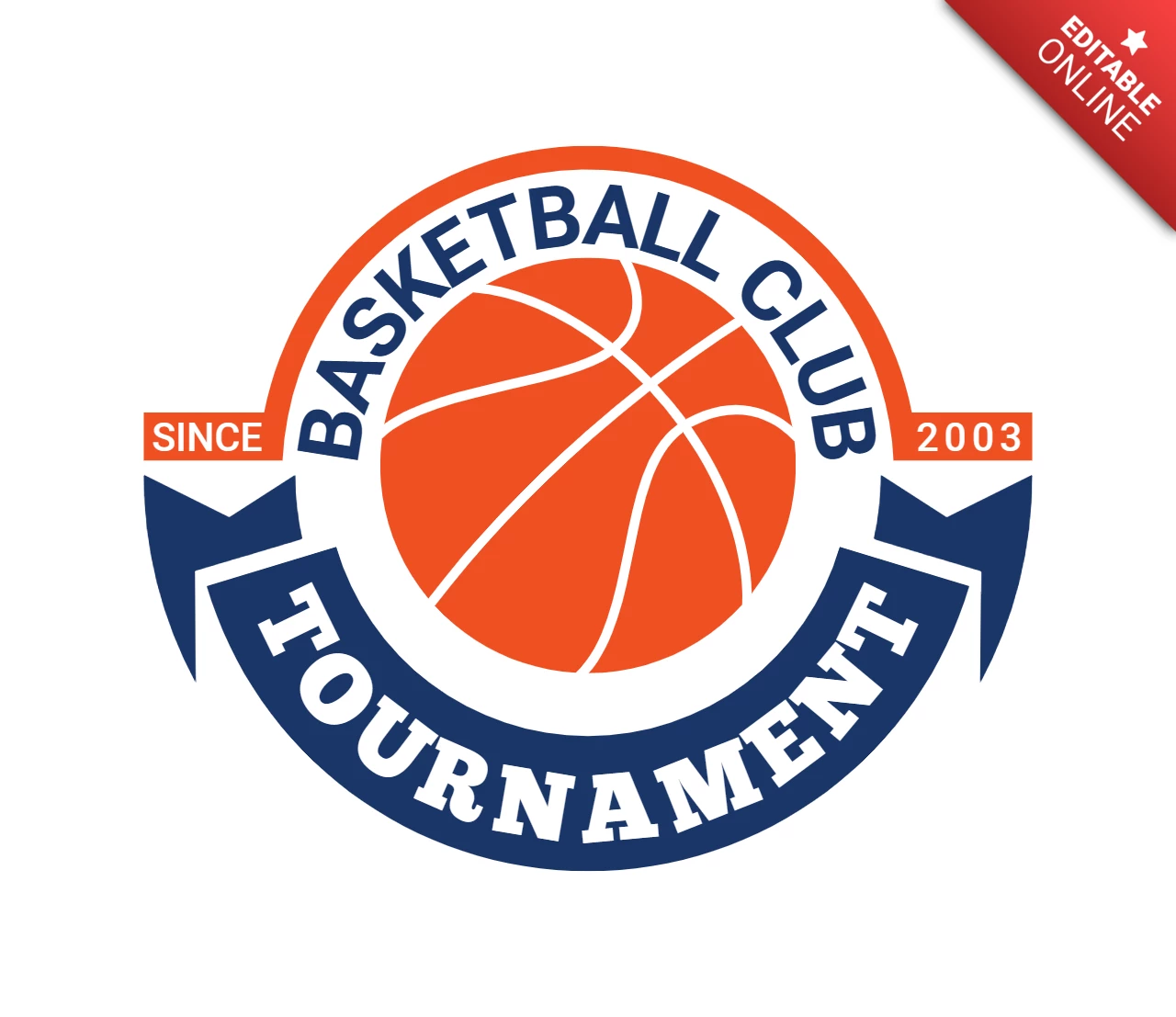 Basketball Sports Club Badge Logo Design Template