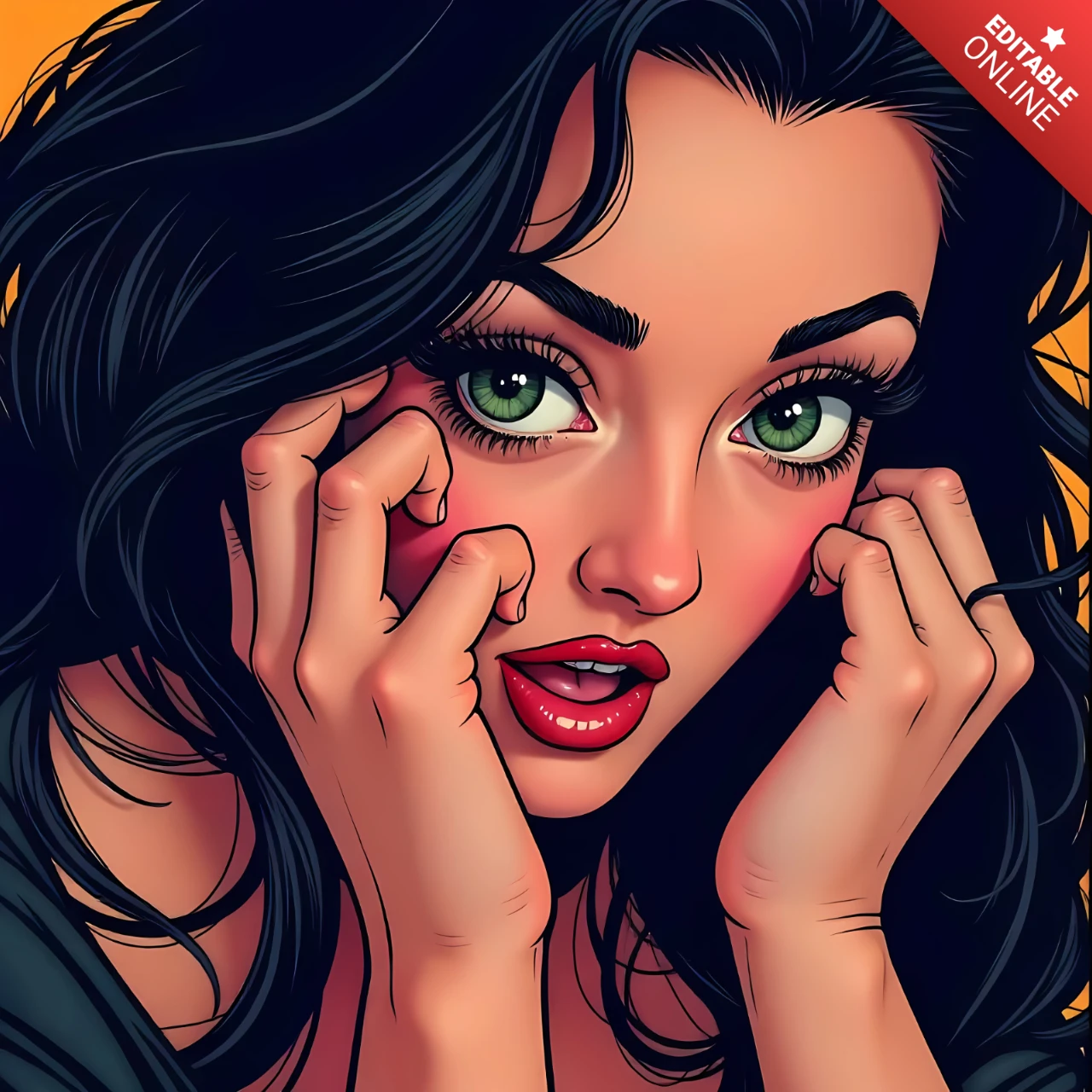 Editable Comic Style Portrait Design Template for Creative Projects