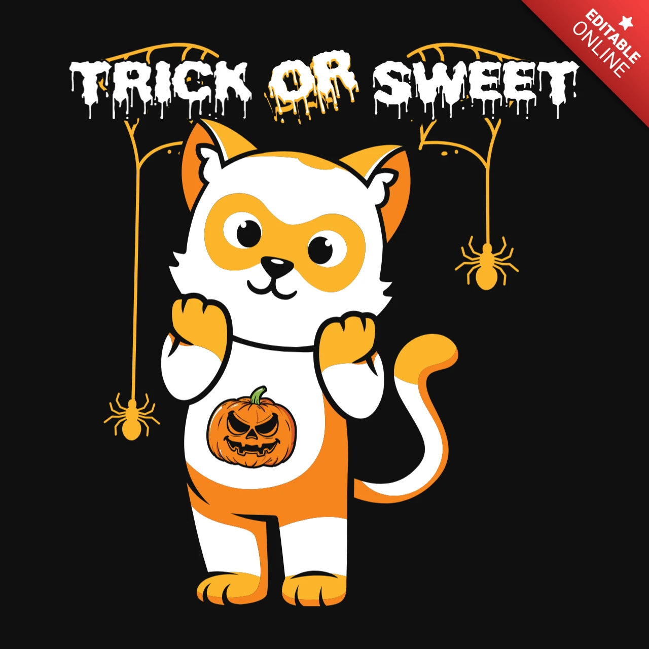 Süßes oder Saures niedliche halloween katze t-shirt vorlage